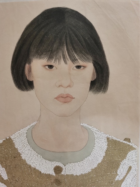 古玩字畫何家英大師入室弟子中美協會員于敏少女拍賣，當前價格3000元