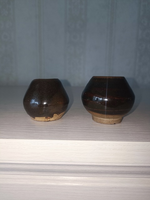 古玩陶瓷清代磁州窯褐釉雞心罐拍賣,當(dāng)前價(jià)格58元