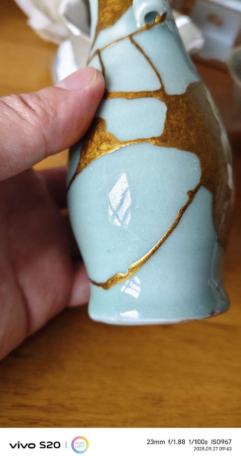 古玩陶瓷罕見北宋末南宋初龍泉特級粉青釉色御用貢瓷貫耳瓶拍賣，當前價格8800元