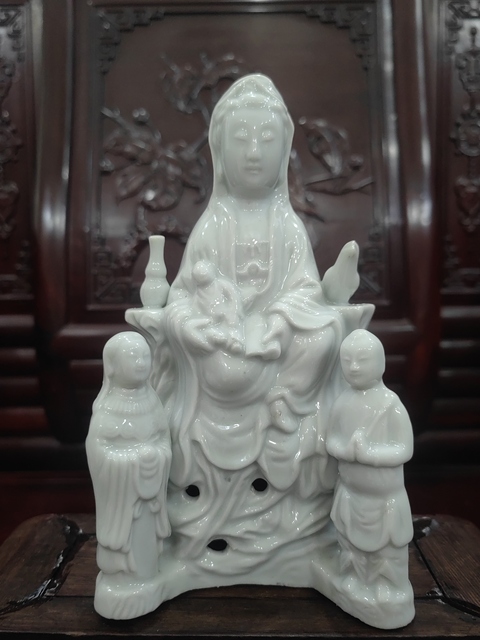 古玩陶瓷清末童子觀音造像拍賣，當前價格6800元