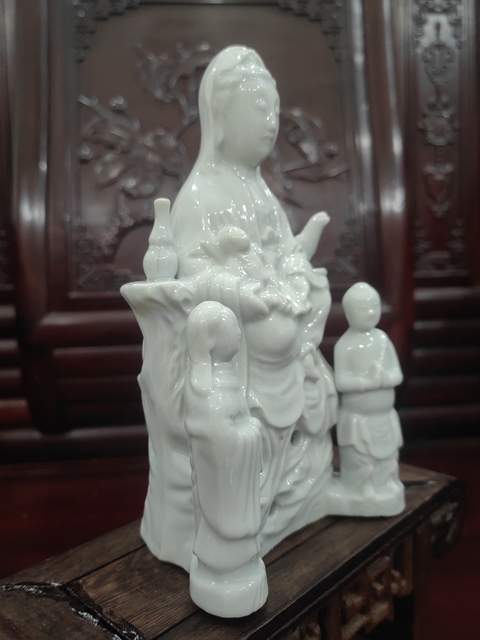 古玩陶瓷清末童子觀音造像拍賣，當前價格6800元