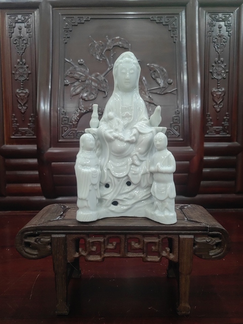 古玩陶瓷清末童子觀音造像拍賣，當前價格6800元