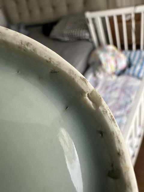 古玩陶瓷明崇禎 青花攜琴訪友膽瓶真品鑒賞圖