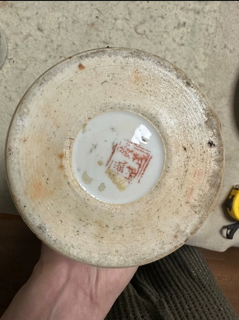 古玩陶瓷粉彩仕女人物帽筒真品鑒賞圖