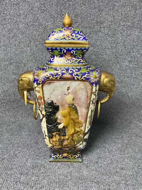 古玩雜項景泰藍賞瓶真品鑒賞圖