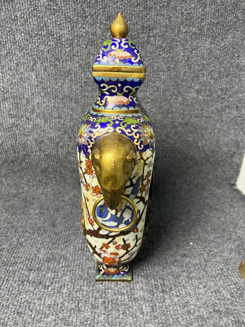 古玩雜項景泰藍賞瓶真品鑒賞圖