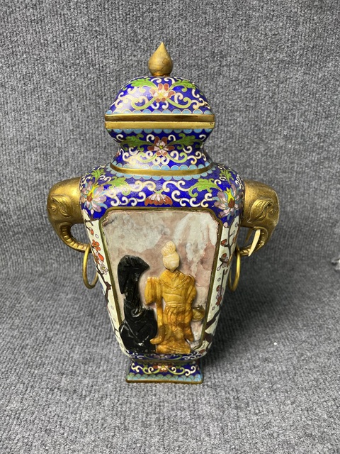 古玩雜項景泰藍賞瓶真品鑒賞圖