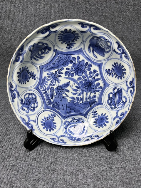 古玩陶瓷青花開窗飛黃騰達(dá)紋盤拍賣，當(dāng)前價格2388元