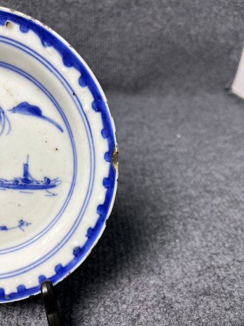 古玩陶瓷青花山水紋盤拍賣，當前價格1988元
