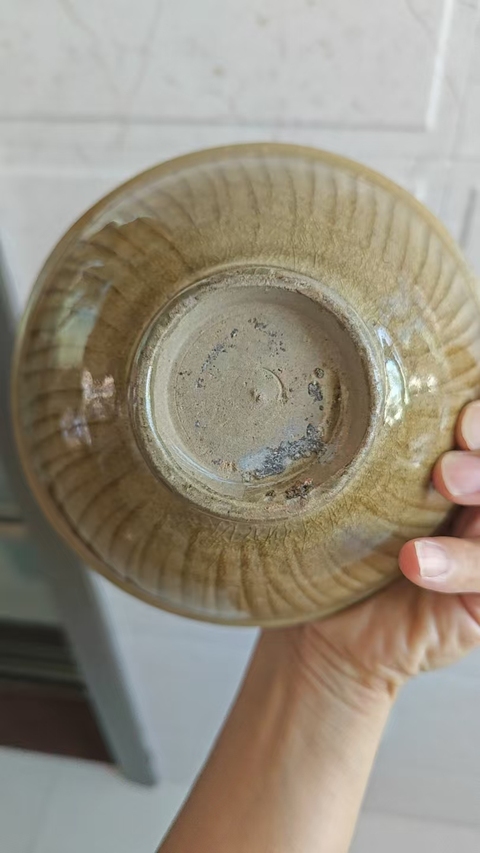 古玩陶瓷同安窯刻花蓖紋青瓷碗真品鑒賞圖