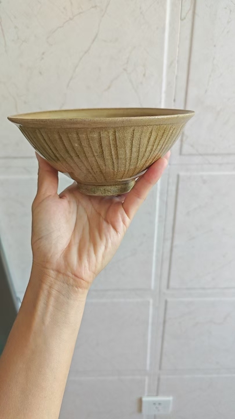 古玩陶瓷同安窯刻花蓖紋青瓷碗真品鑒賞圖