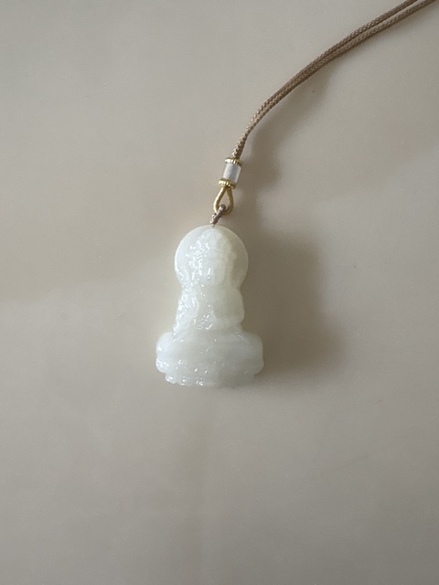 古玩玉器和田玉雕“觀音”掛件真品鑒賞圖