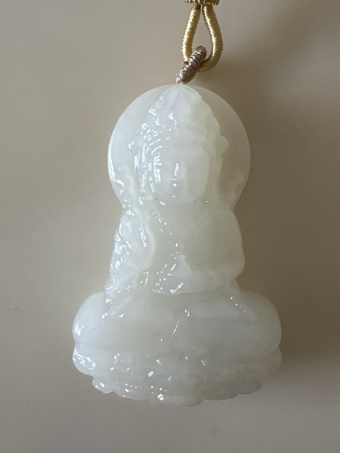 古玩玉器和田玉雕“觀音”掛件真品鑒賞圖