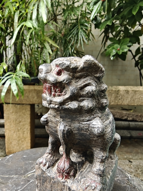 古玩雜項青石獅真品鑒賞圖