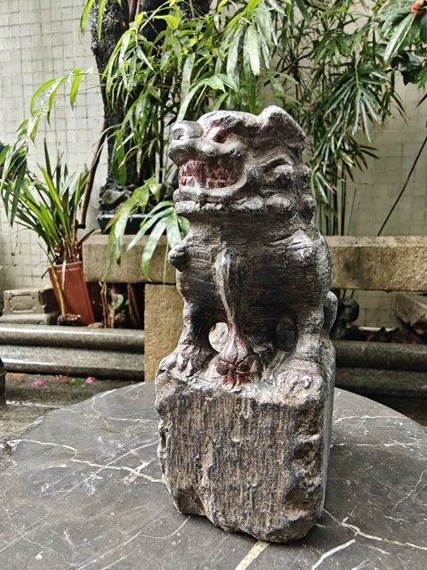 古玩雜項青石獅真品鑒賞圖