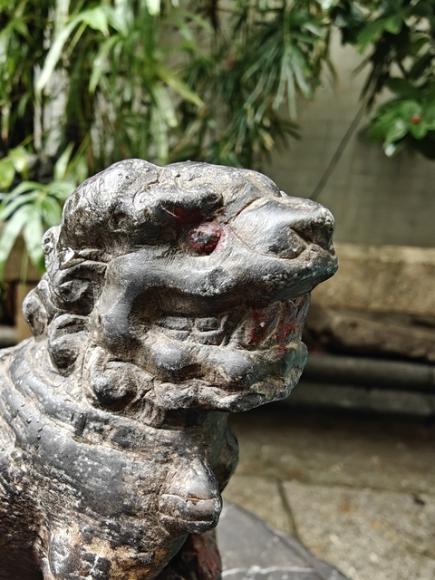 古玩雜項青石獅真品鑒賞圖