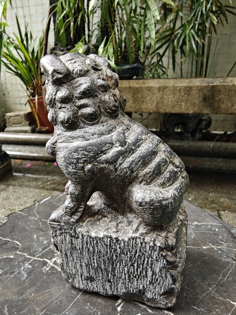 古玩雜項青石獅真品鑒賞圖