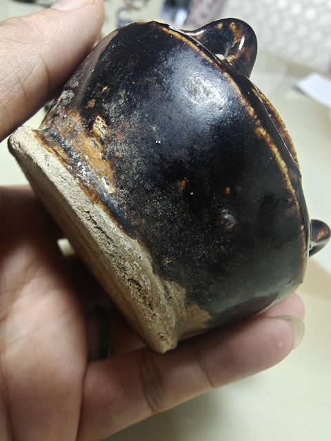 古玩陶瓷磁州窯黑釉四系罐拍賣(mài)，當(dāng)前價(jià)格1288元