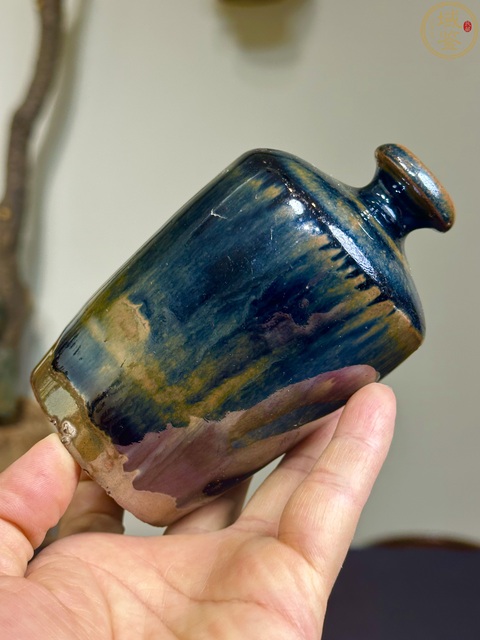 古玩陶瓷窯變黑釉梅瓶真品鑒賞圖