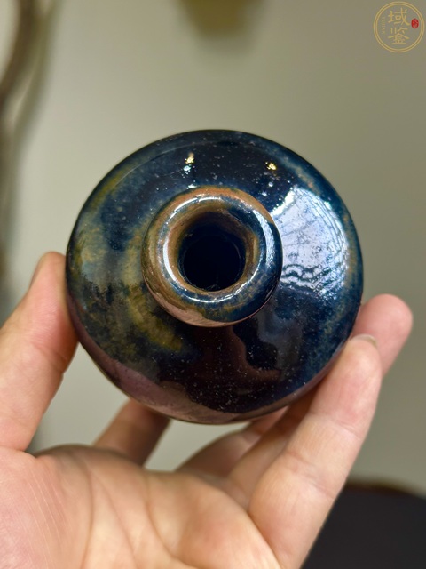 古玩陶瓷窯變黑釉梅瓶真品鑒賞圖