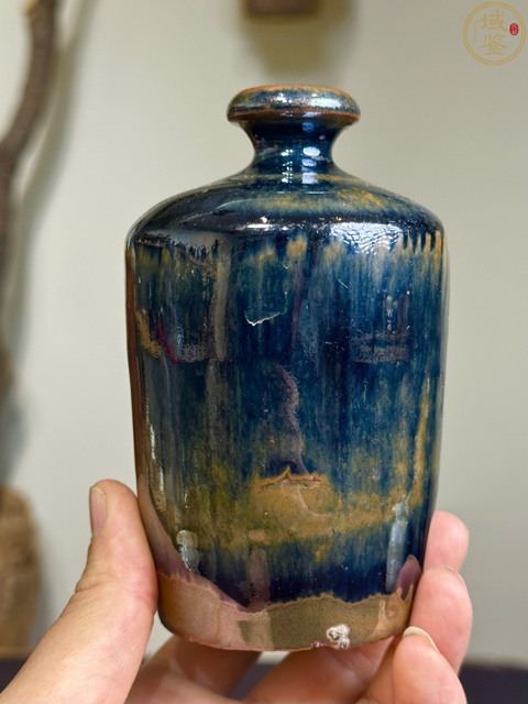 古玩陶瓷窯變黑釉梅瓶真品鑒賞圖