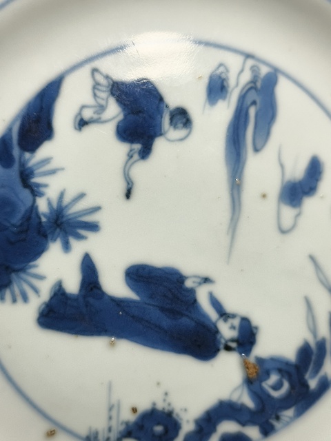 古玩陶瓷青花人物故事紋盤真品鑒賞圖