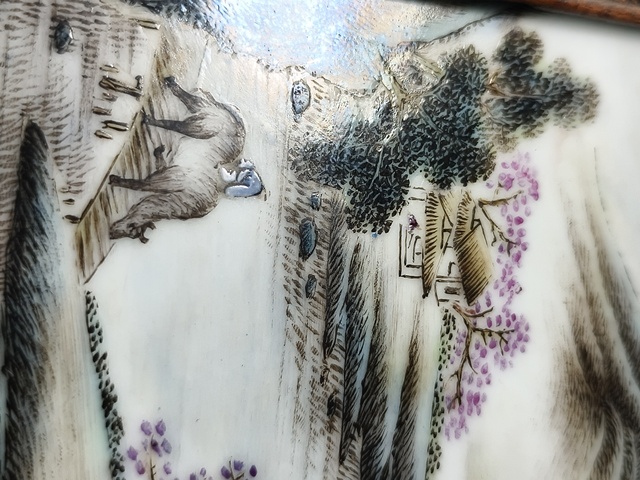 古玩陶瓷山水紋瓷板畫真品鑒賞圖