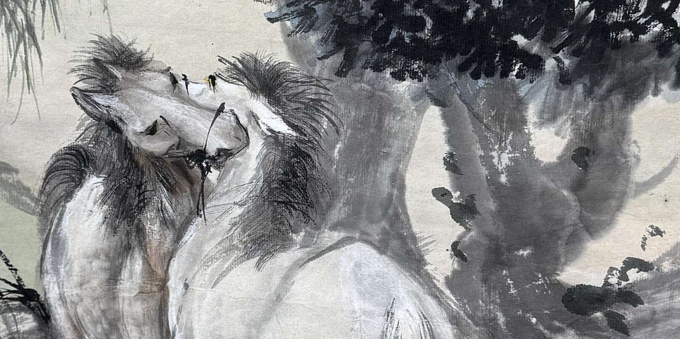 古玩字畫程璋款八駿圖真品鑒賞圖