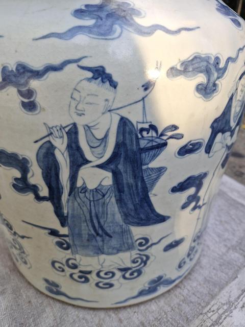 古玩陶瓷八仙圖青花罐真品鑒賞圖