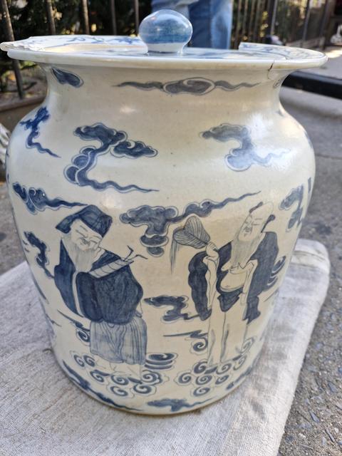古玩陶瓷八仙圖青花罐真品鑒賞圖