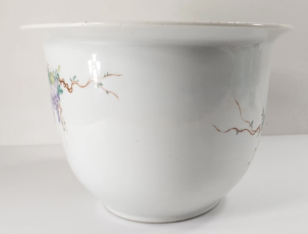 古玩陶瓷粉彩花盆真品鑒賞圖