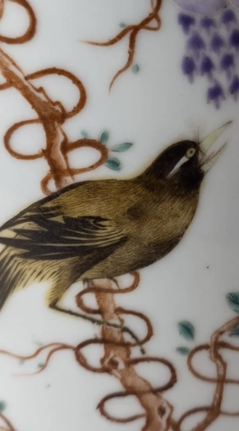 古玩陶瓷粉彩花盆真品鑒賞圖