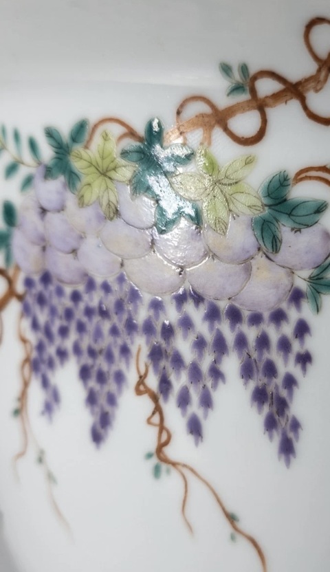 古玩陶瓷粉彩花盆真品鑒賞圖