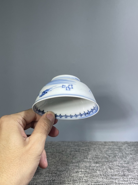 古玩陶瓷民國.青花山水茶碗拍賣，當(dāng)前價格0元