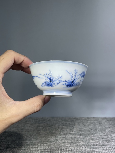 古玩陶瓷民國.青花山水茶碗拍賣，當(dāng)前價格0元