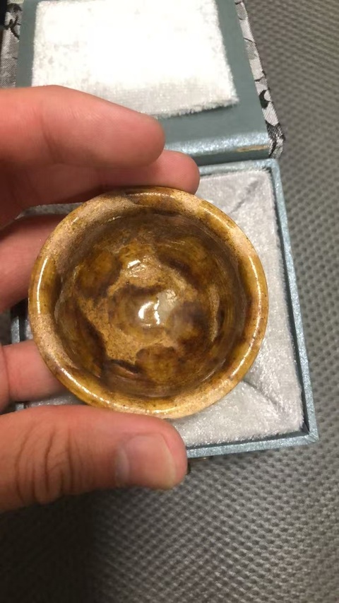 古玩陶瓷唐·黃釉杯真品鑒賞圖