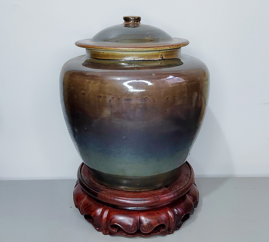 古玩陶瓷明代窯變釉蓋罐拍賣，當前價格190元