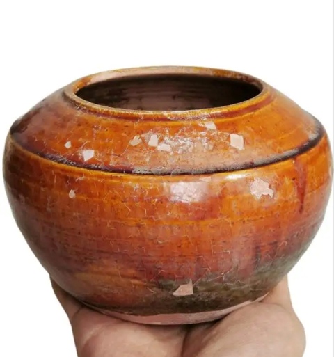 古玩陶瓷黃釉罐真品鑒賞圖