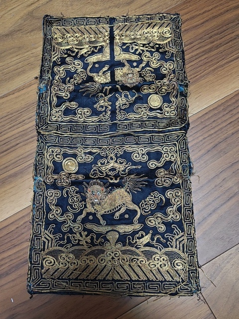 古玩雜項刺繡官補真品鑒賞圖