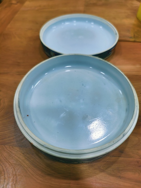 古玩陶瓷民國 五彩龍鳳紋印泥盒真品鑒賞圖