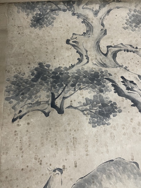 古玩字畫李鱓款松下雙鹿圖立軸真品鑒賞圖