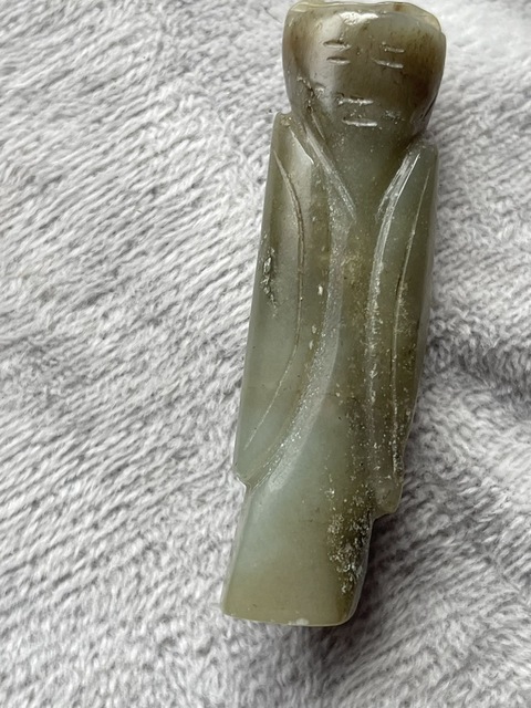 古玩玉器和田玉雕“翁仲”真品鑒賞圖