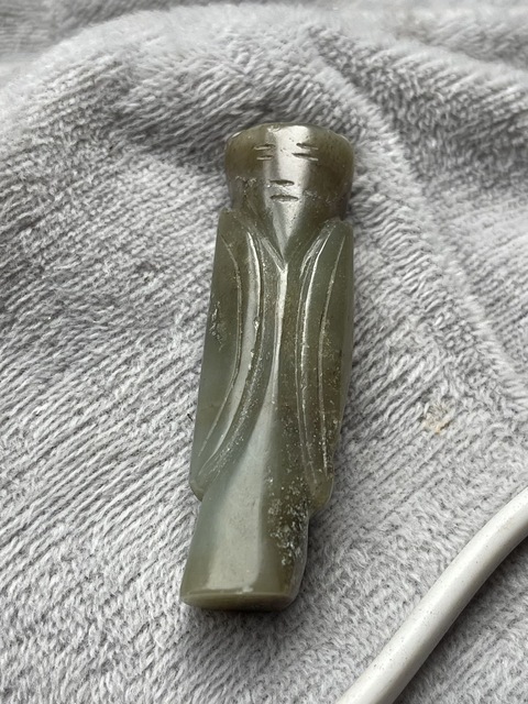 古玩玉器和田玉雕“翁仲”真品鑒賞圖