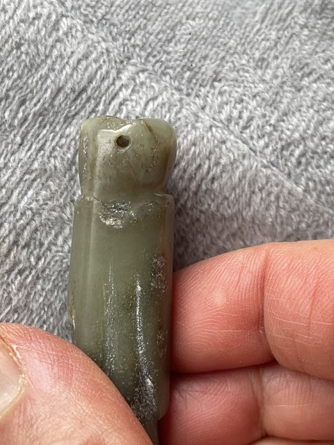 古玩玉器和田玉雕“翁仲”真品鑒賞圖