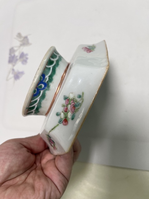 古玩陶瓷粉彩供盤真品鑒賞圖