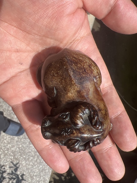 古玩玉器提油仿古“玉牛”擺件真品鑒賞圖