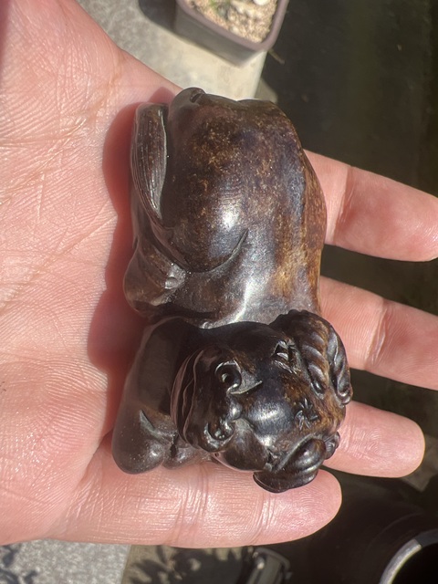 古玩玉器提油仿古“玉牛”擺件真品鑒賞圖