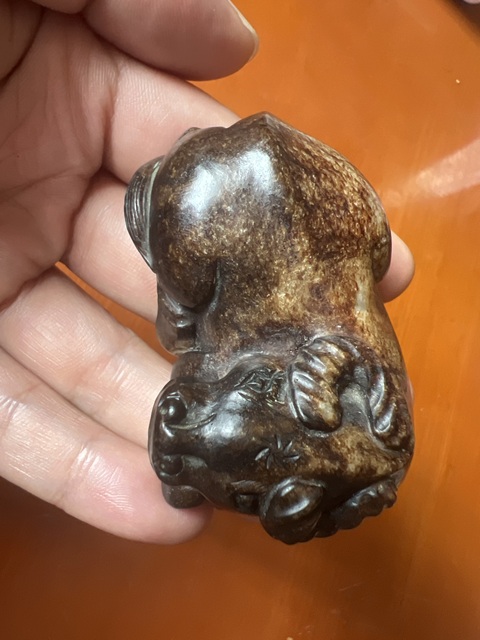 古玩玉器提油仿古“玉牛”擺件真品鑒賞圖