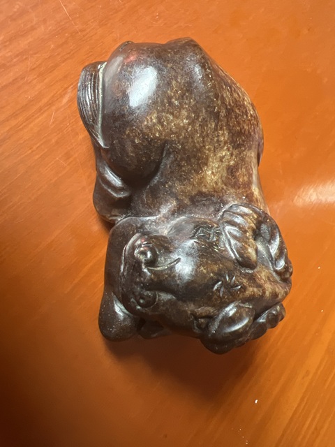 古玩玉器提油仿古“玉牛”擺件真品鑒賞圖