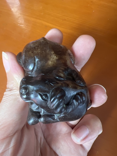 古玩玉器提油仿古“玉牛”擺件真品鑒賞圖
